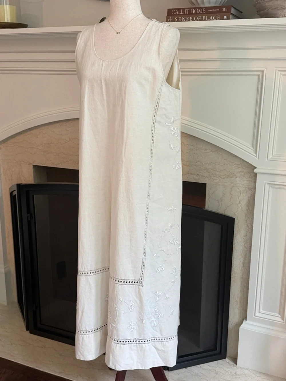 Eskandar Linen Embroidered Midi Maxi Dress Limited Edition - Picture 3 of 9